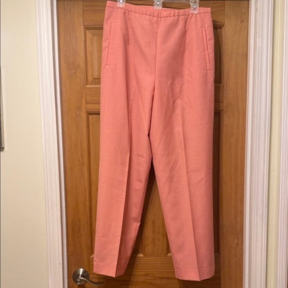 Pendleton Dusty Rose/Coral 100% virgin wool high-waisted lightweight trousers 12